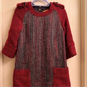Tory Burch Red Tweed Dress